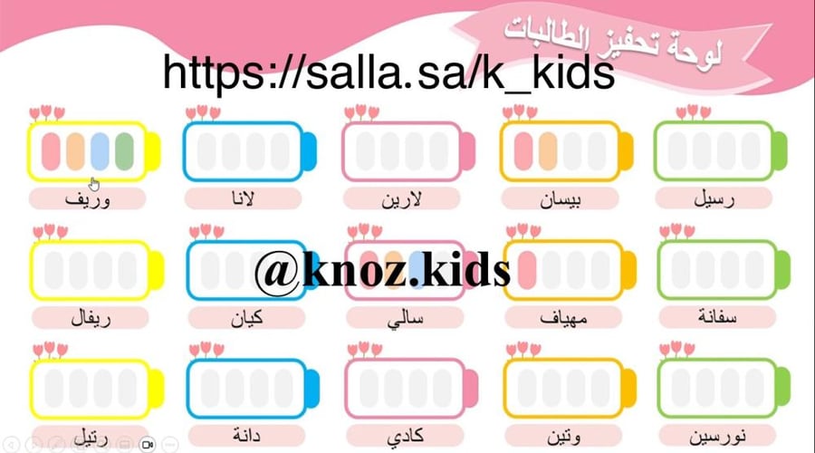 لوحة تحفيز الطالبات