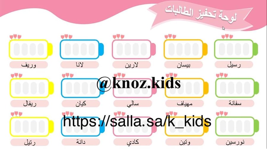 لوحة تحفيز الطالبات