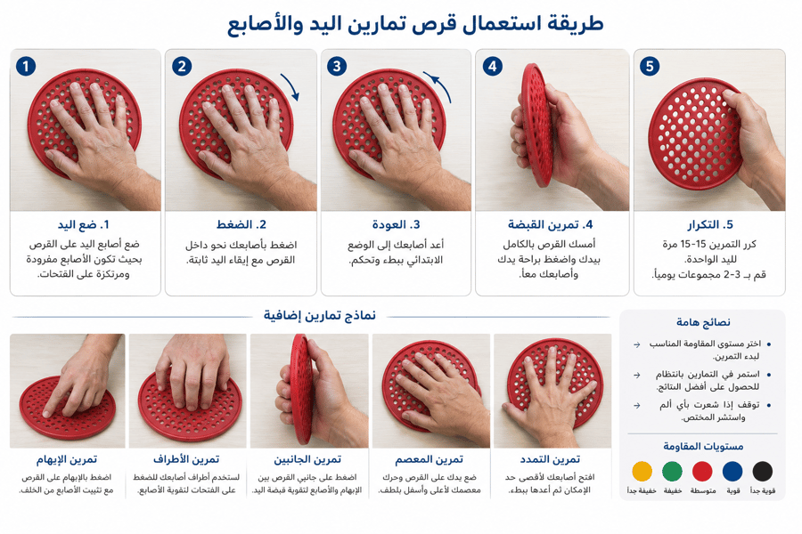 قرص تمارين اليد والأصابع (أسود- مقاومة قوية جدا CS-F258655