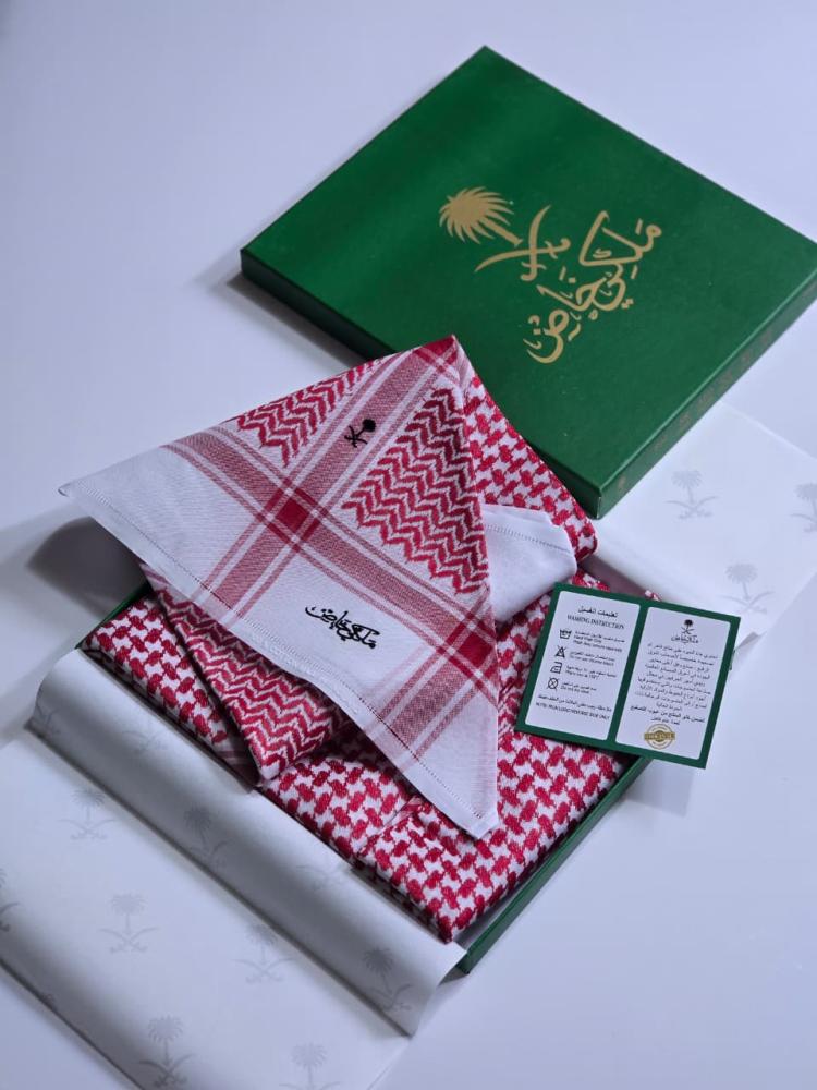 شماغ ملكي خاص 2026 - أحمر فاتح