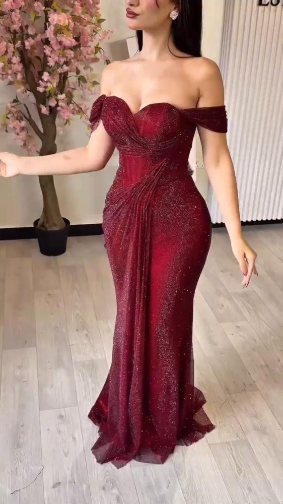 فستان سهره شبك مزين بفصوص الزاركون بطانه باربي