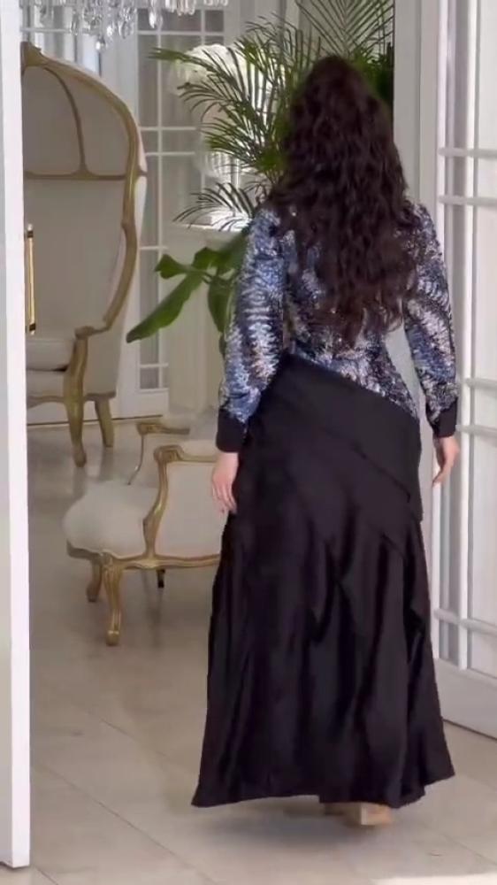فستان سهره تفته حرير وترتر