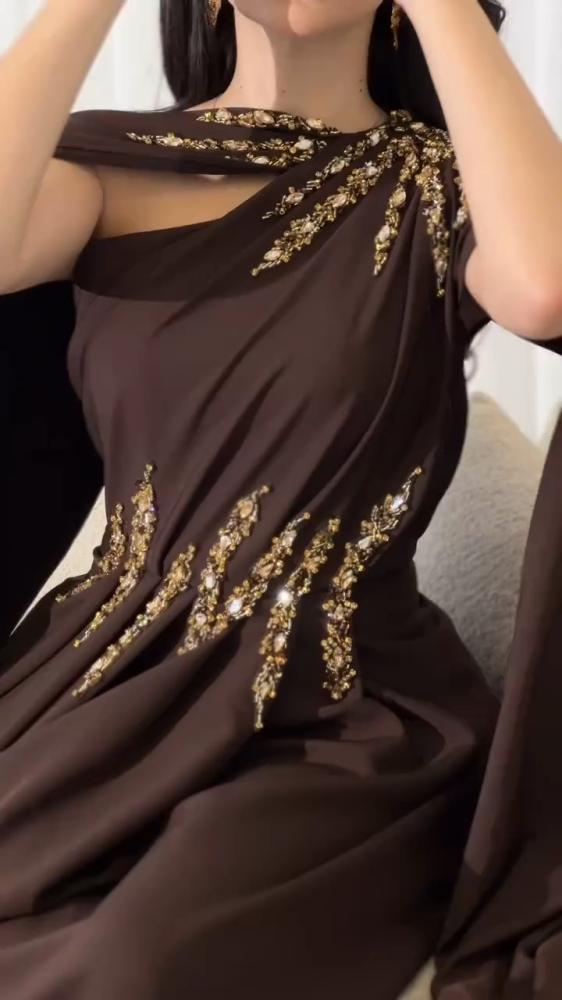 فستان جورجيت المزين بالتطريز الانيق وقصه انيقه