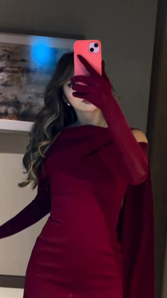 فستان باربي نعومي مبطن +قفازات