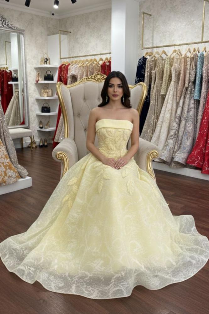 فستان سهره دانتيل المزين بالكلفه المطرزه بطانه وجيبون