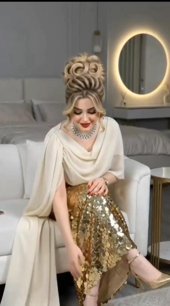 فستان سهره ترتر وشيفون جورجيت