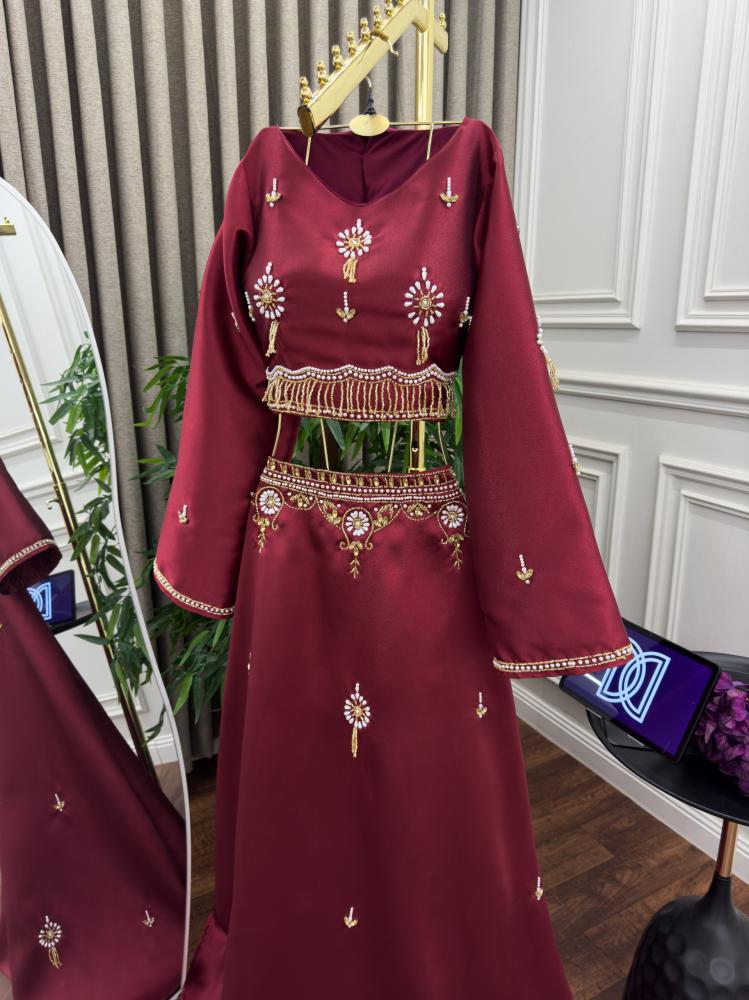 فستان سهره ميكادو الموين بالتطريز اليدوي الانيق