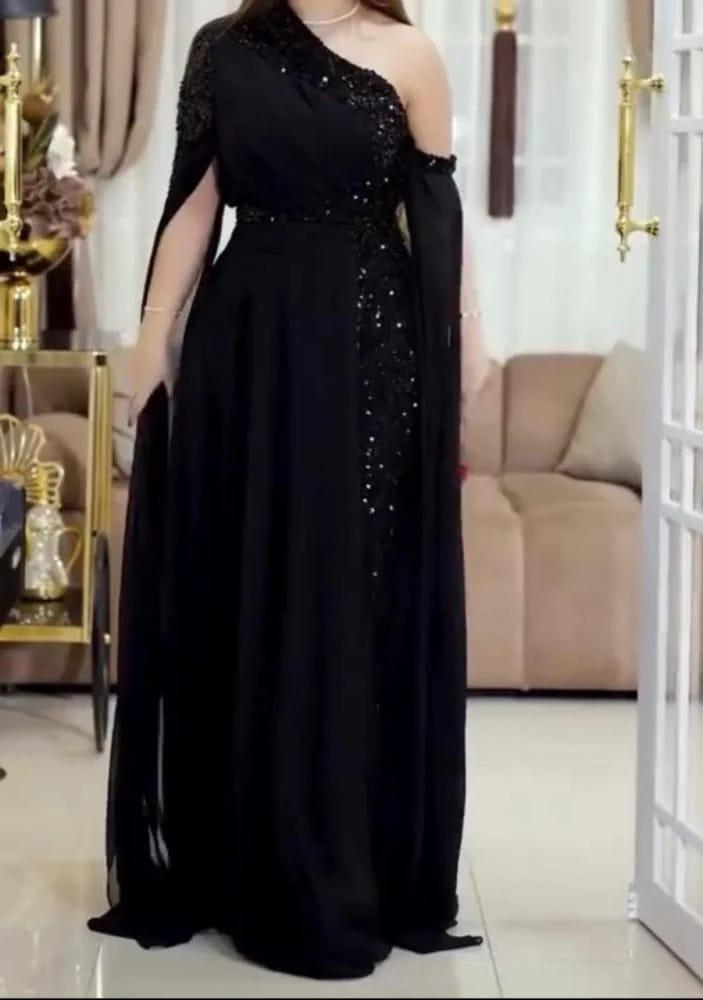 فستان سهره شيفون جورجيت المزين بالترتر