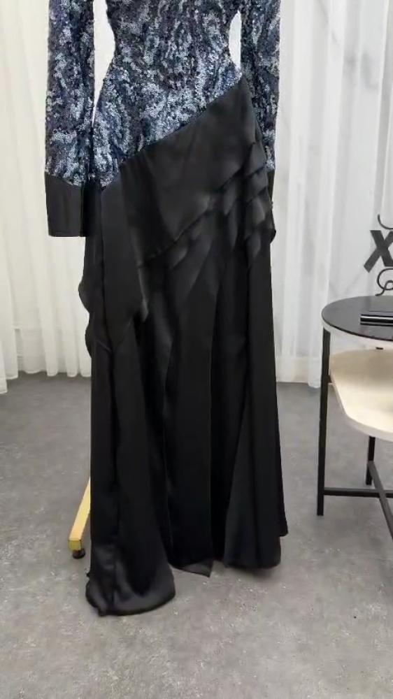 فستان سهره تفته حرير وترتر