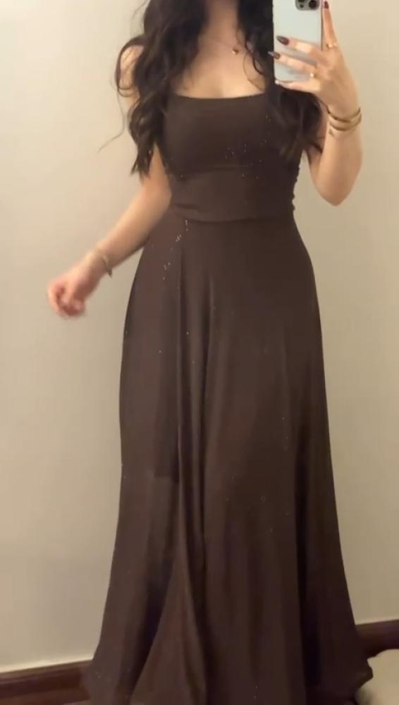 فستان سهره ناعم موكاء المزين بالفصوص