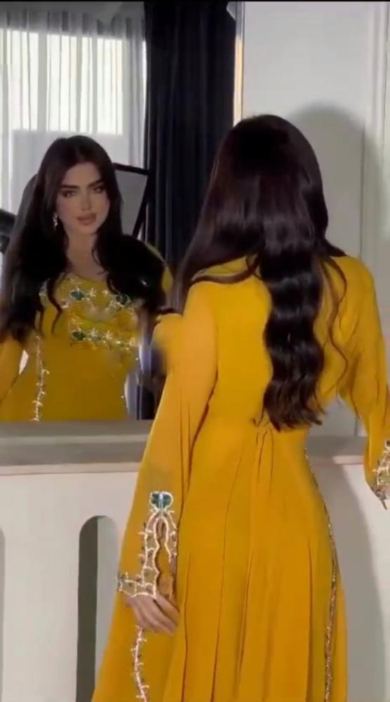جلابيه جورجيت المزينه بالتطريز الأنيق