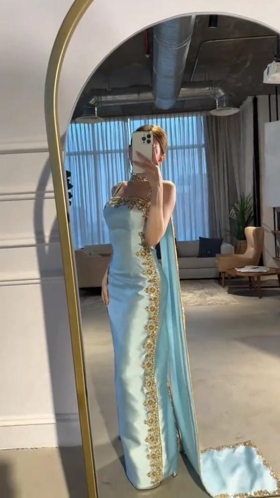 فستان سهره ميكادو المزين بالتطريز اليدوي