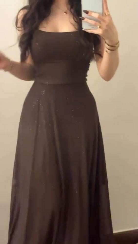فستان سهره ناعم موكاء المزين بالفصوص
