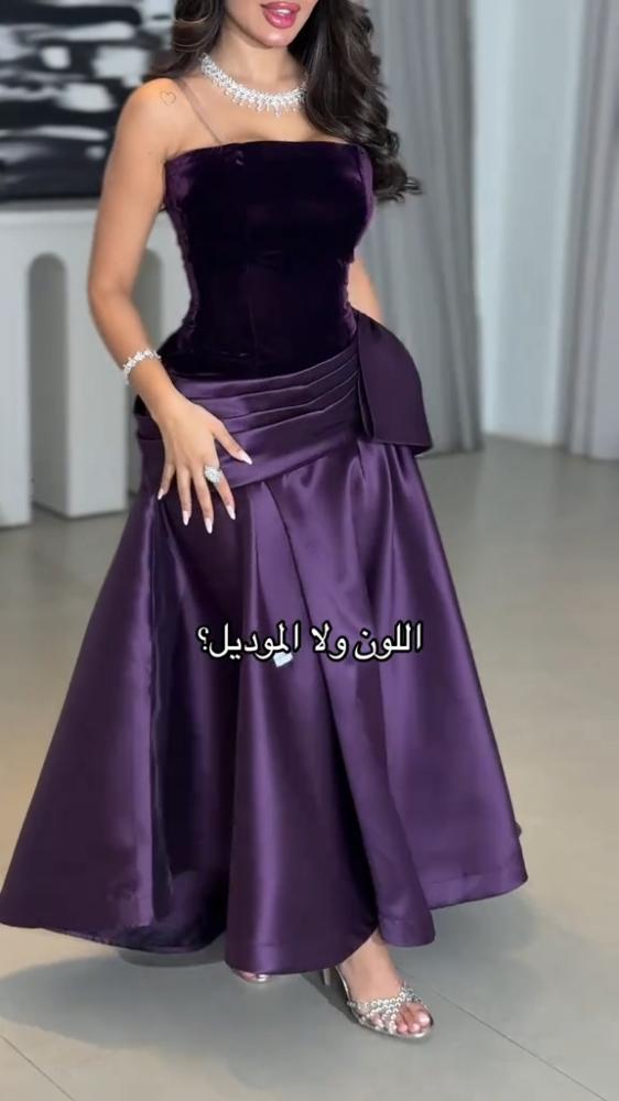 فستان صدر جوخ وميكادو مزين بالقصه الانيقه