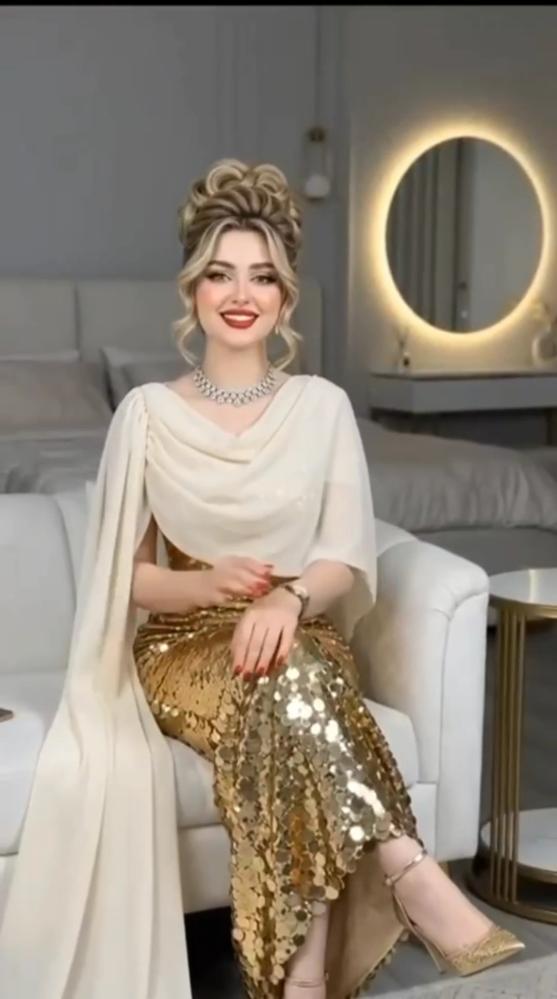 فستان سهره ترتر وشيفون جورجيت