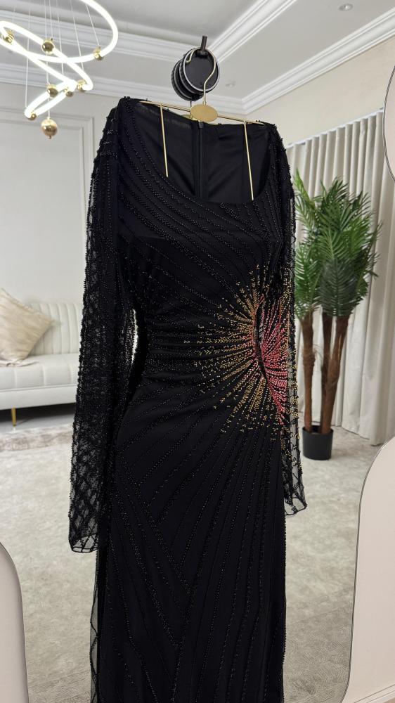 فستان سهره تل المزين بالتطريز خرز