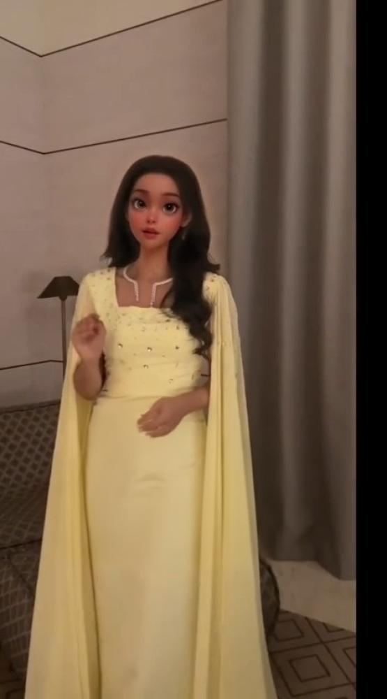 فستان شيفون جورجيت المزين بالتطريز  اليدوي كرستال