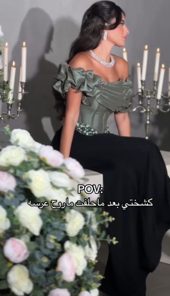 فستان سهره باربي والصدر شانطون المزين بالتطريز اليدوي