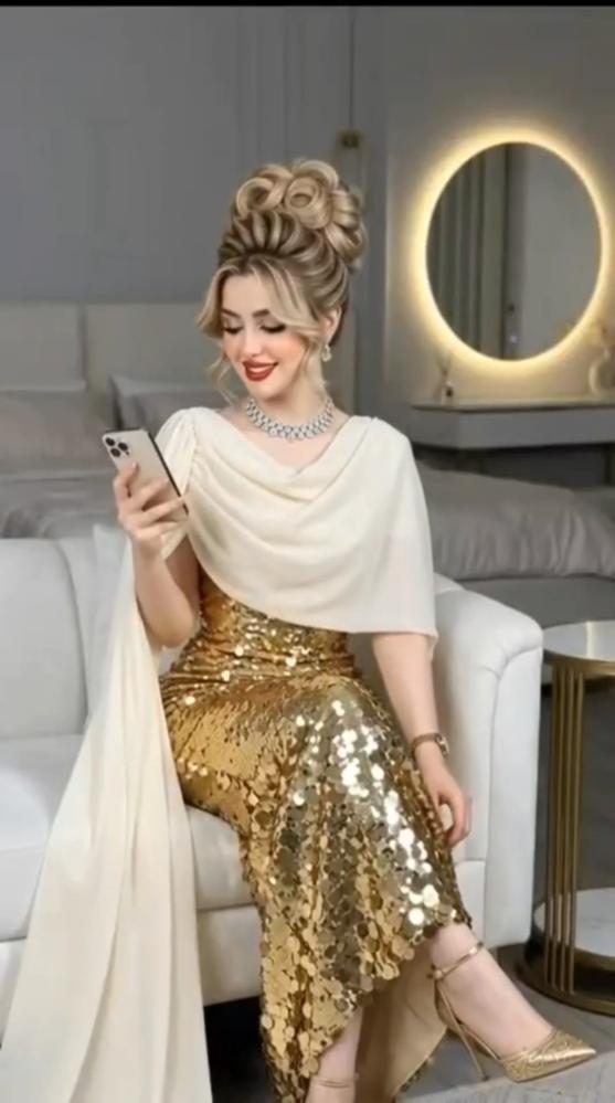 فستان سهره ترتر وشيفون جورجيت