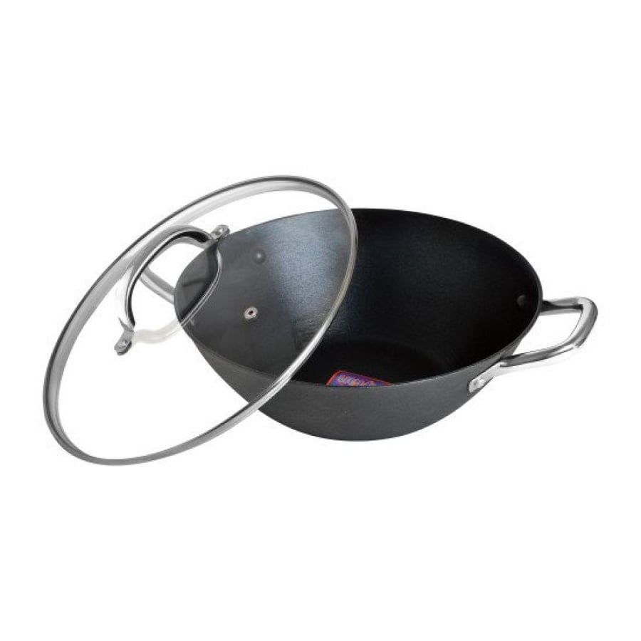 28cm frying pan with glass lid