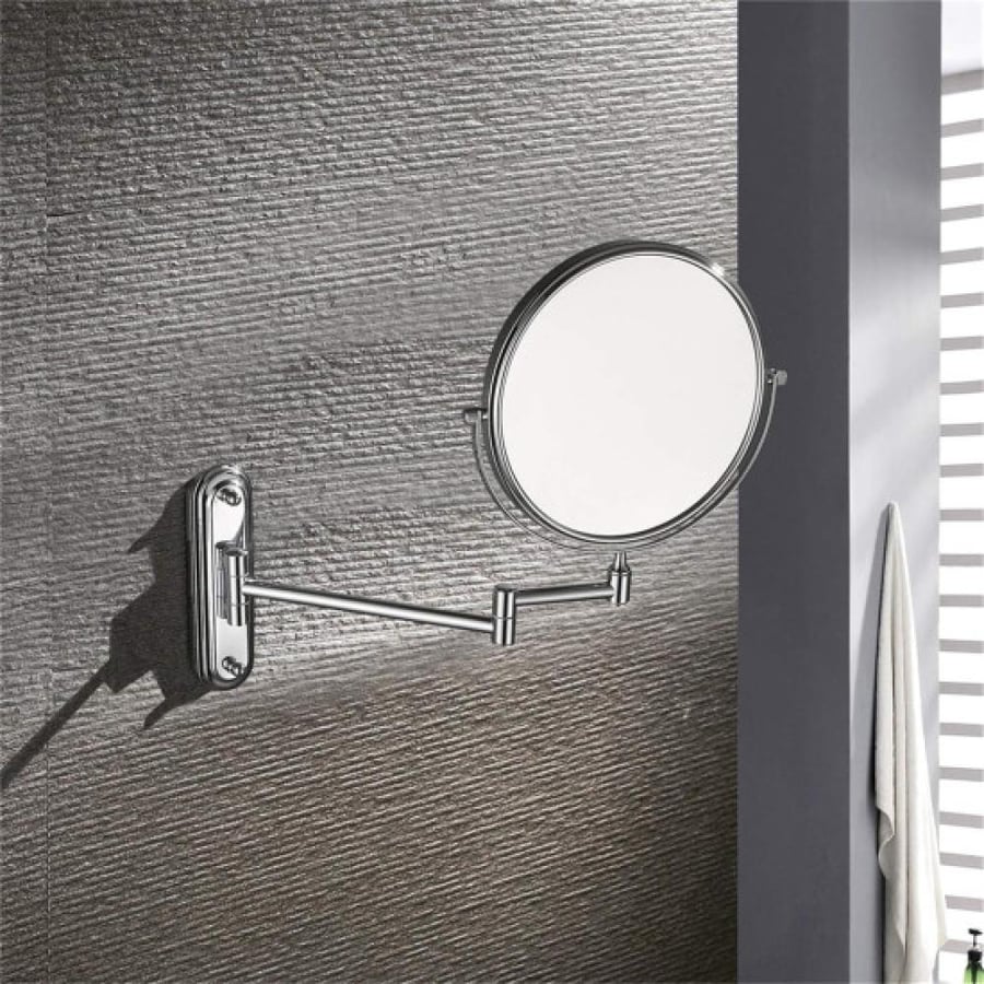 Double-sided round wall mirror - regular mirror + 20cm magnifying mirror