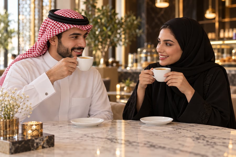 طقم اكواب مع صحون للشاي والقهوة والإسبريسو 6 قطع 200 مل
