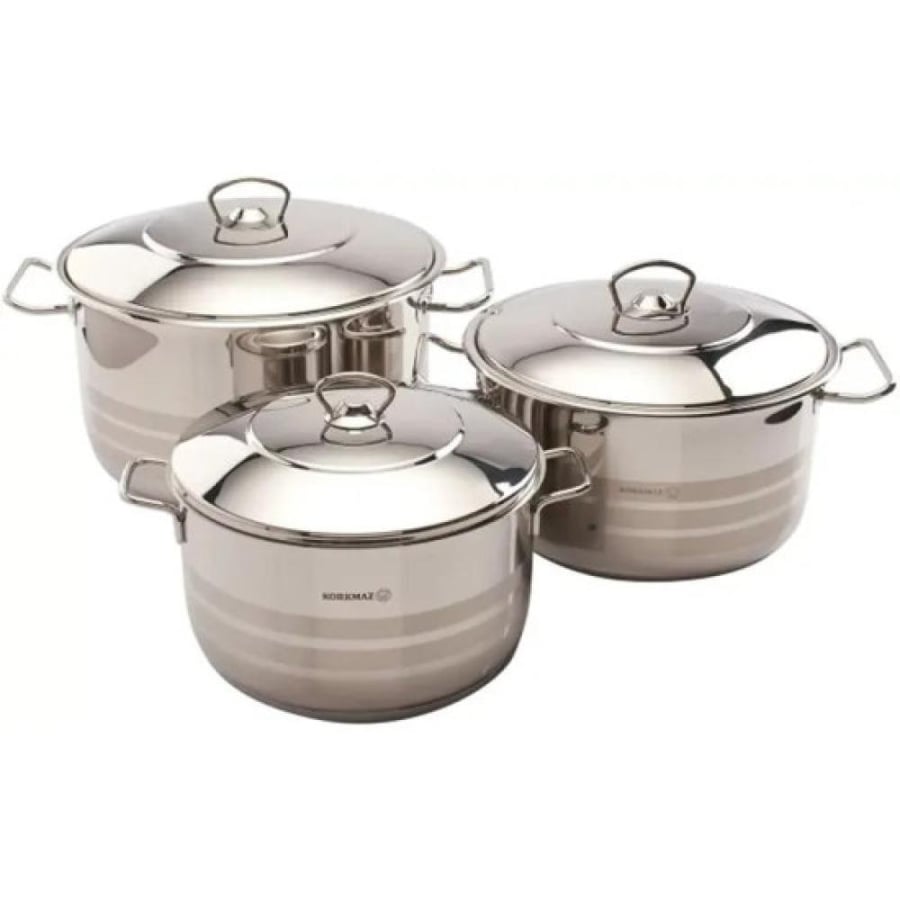 Korkmaz Astra 6-piece stainless steel cookware set