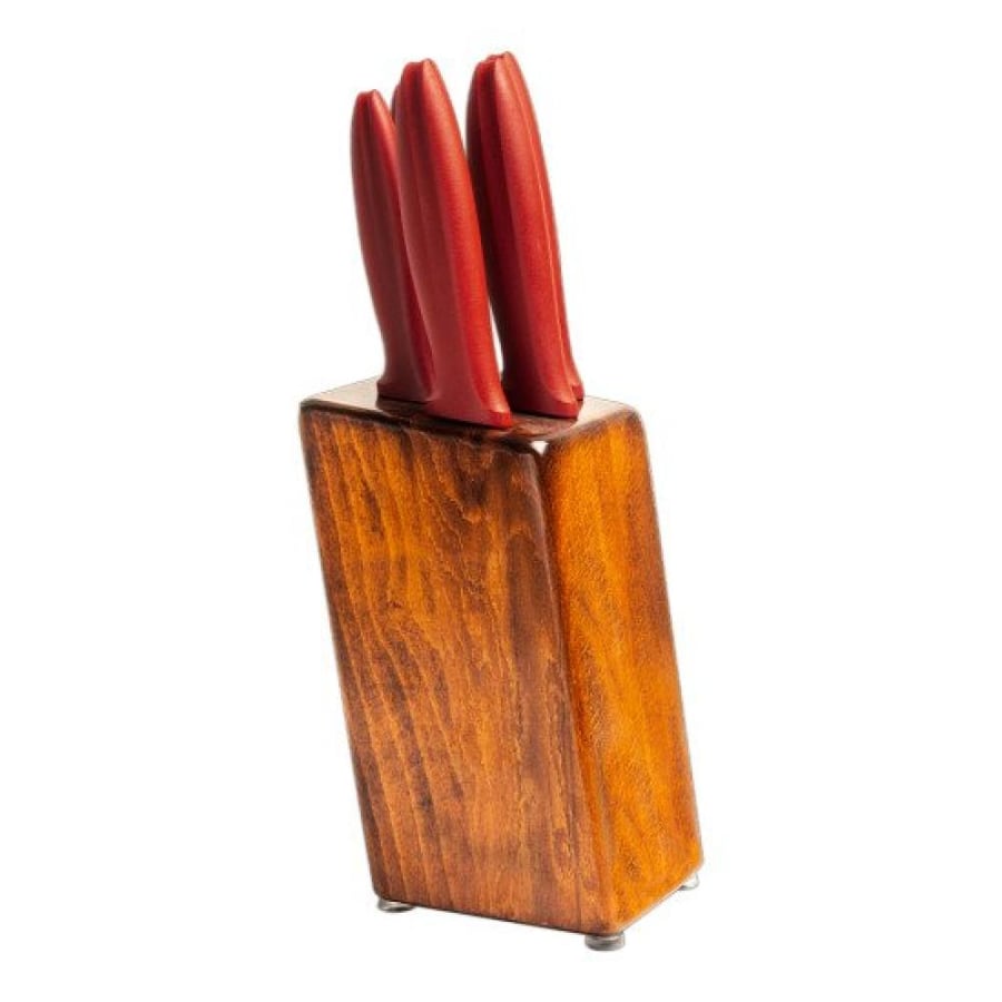 Turkish Berg knives, wooden stand, 5 pieces