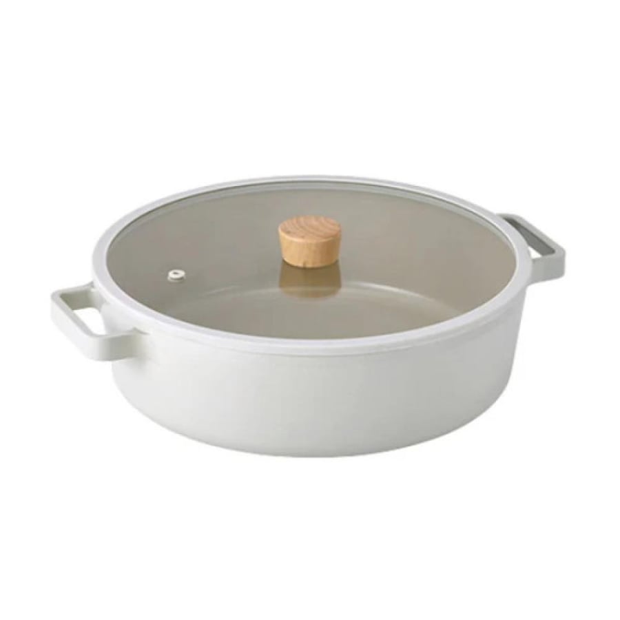 Korean Neoflam Vika 30cm Low-Cut Off-White Pot
