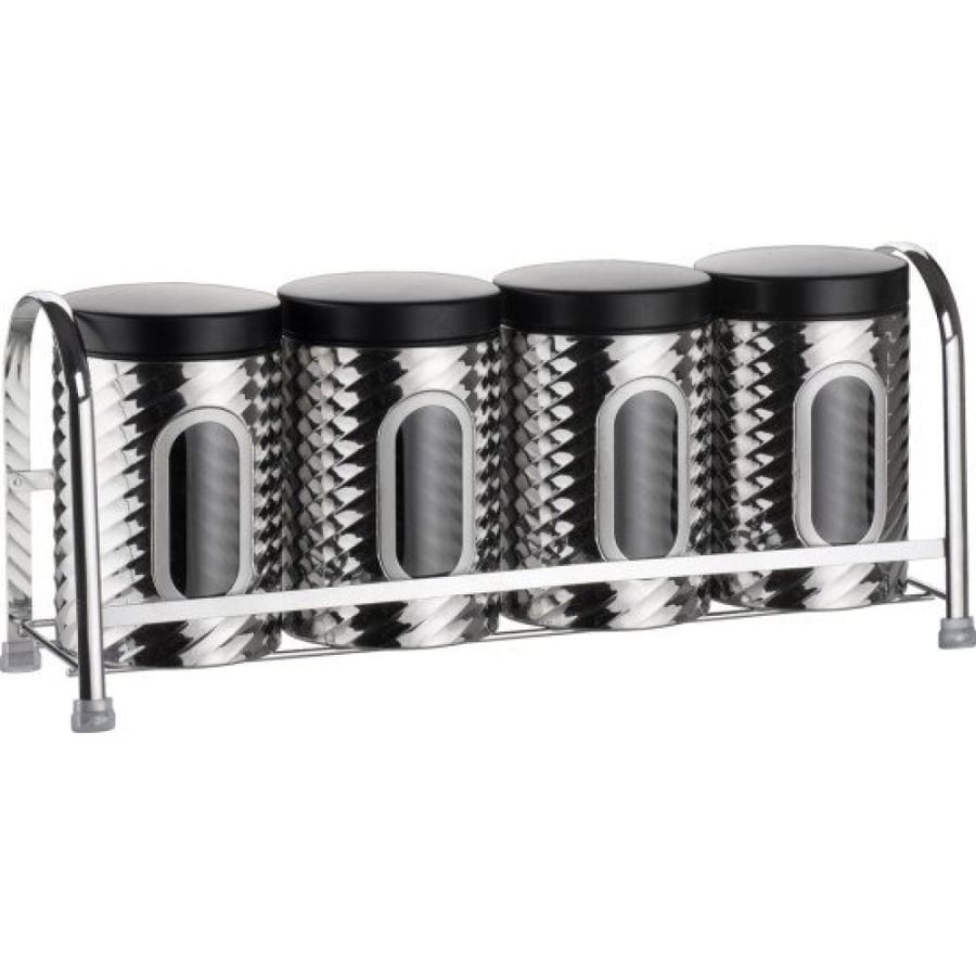 4-piece stainless steel spice jar set