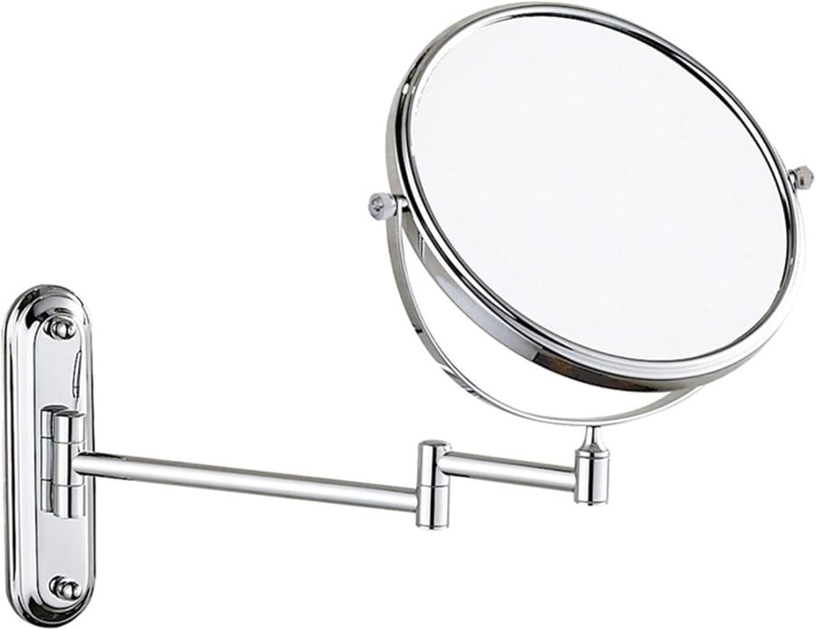 Double-sided round wall mirror - regular mirror + 20cm magnifying mirror