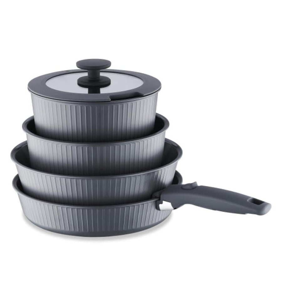 Korkmaz Nova Pratika 8-piece cookware set, gray color