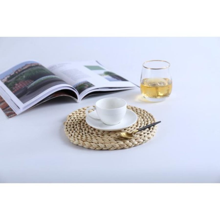 Cup and saucer set for tea, coffee and espresso