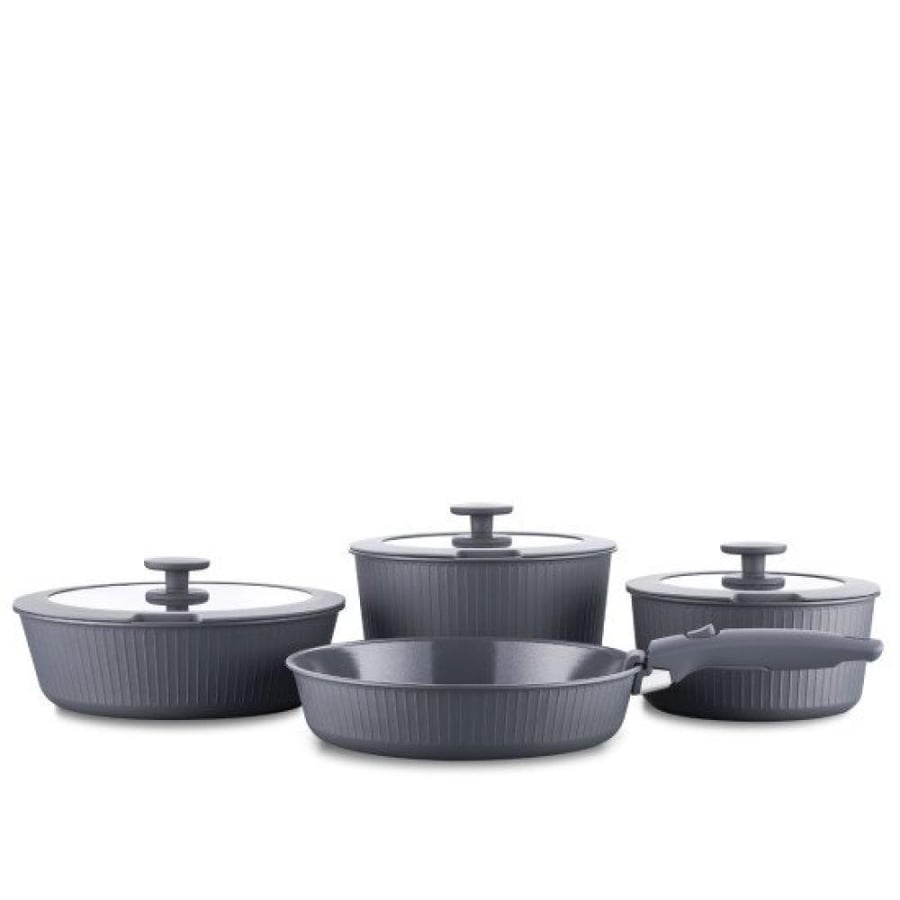 Korkmaz Nova Pratika 8-piece cookware set, gray color