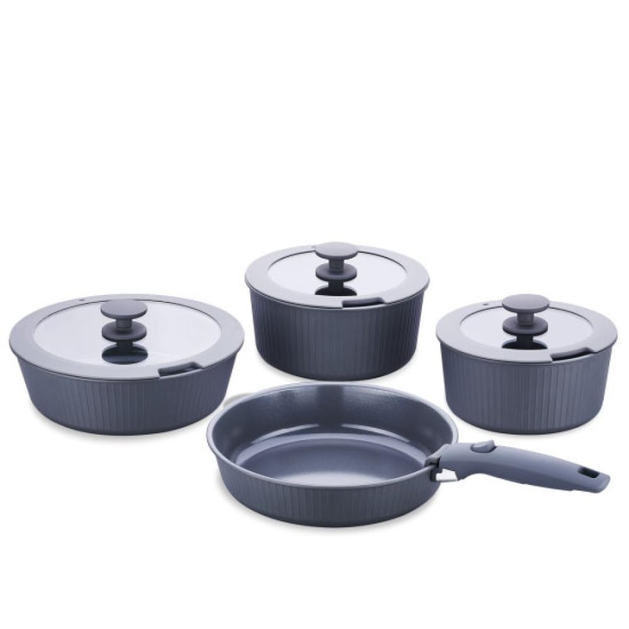 Korkmaz Nova Pratika 8-piece cookware set, gray color