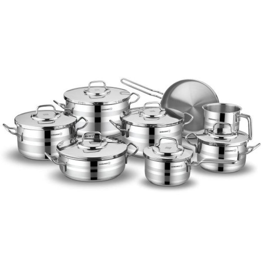 Korkmaz Astron 14-piece stainless steel cookware set