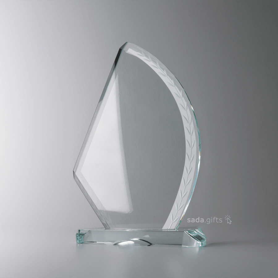 Crystal geometric thank you plaque – Elegant display stand