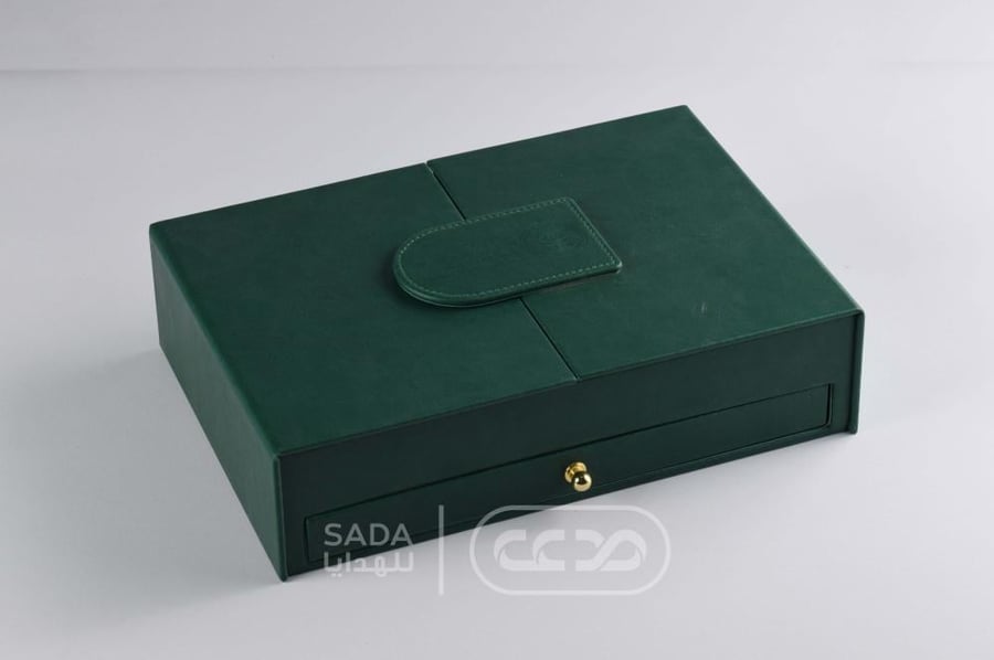 Leather box with drawer
