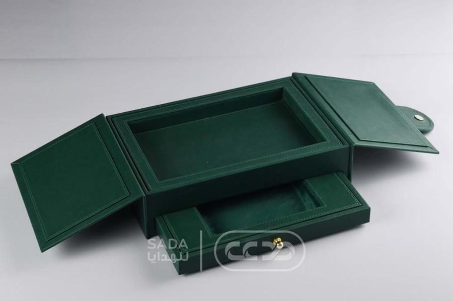 Leather box with drawer