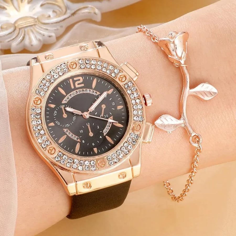 Women's watch from rhinestone
