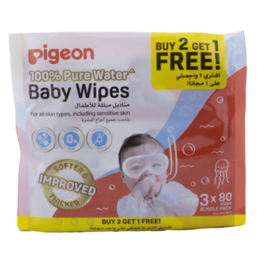 Peugeot baby wet wipes free of fragrances 80*3 wipe