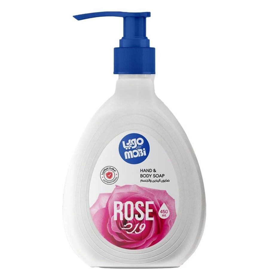 Mobii hand and body soap with rose scent 450 ml