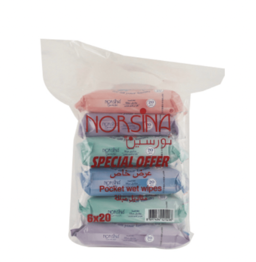 Nour Sina moist towelettes assorted 15 tissues * 12 pieces