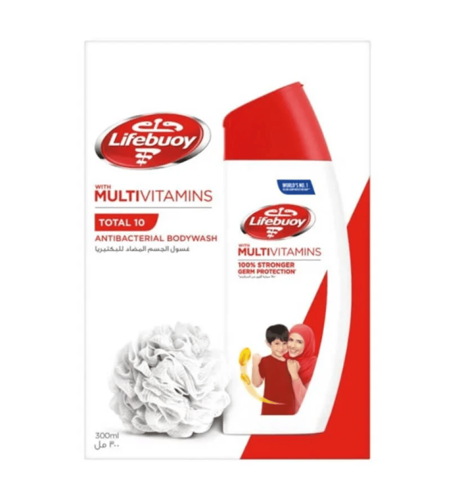 Lifebuoy antibacterial body wash with loofah - 300 ml