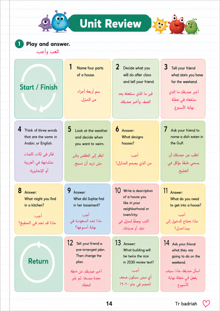 مذكرة Top Goal2 للصف الخامس - شرح قواعد وترجمة مفردات الفصل الدراسي الأول