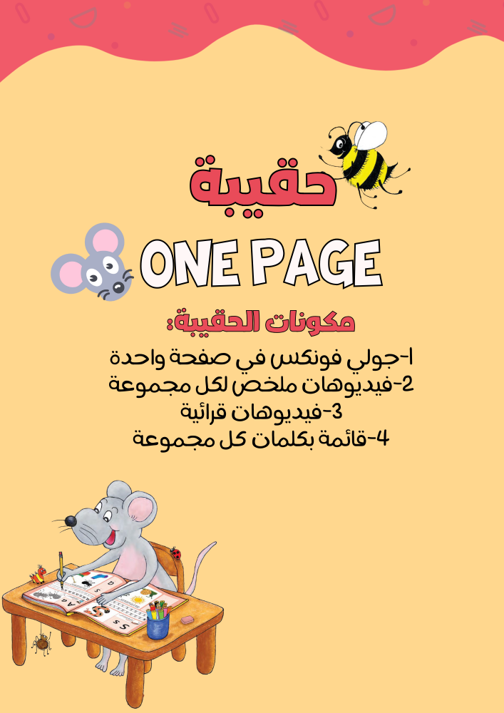 برنامج  Jolly Phonics لتأسيس القراءة في صفحة واحدة مستوى 1