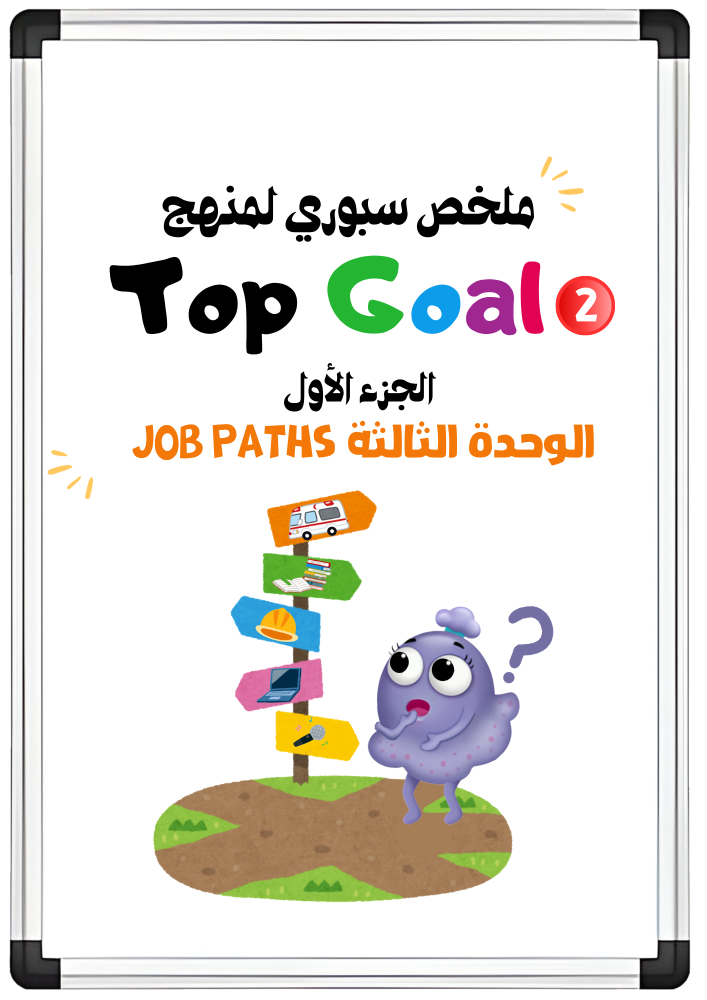 ملخص سبوري للوحدة الثالثة Job Paths لمنهج Top Goal2 الجزء الاول