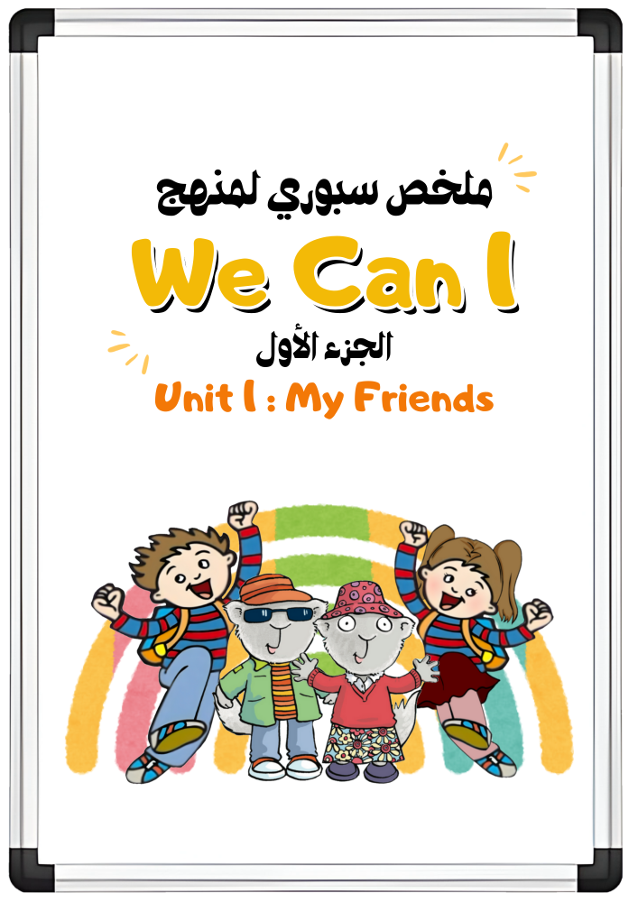 ملخص سبوري للوحدة الأولى من منهج We Can1 الجزء الأول