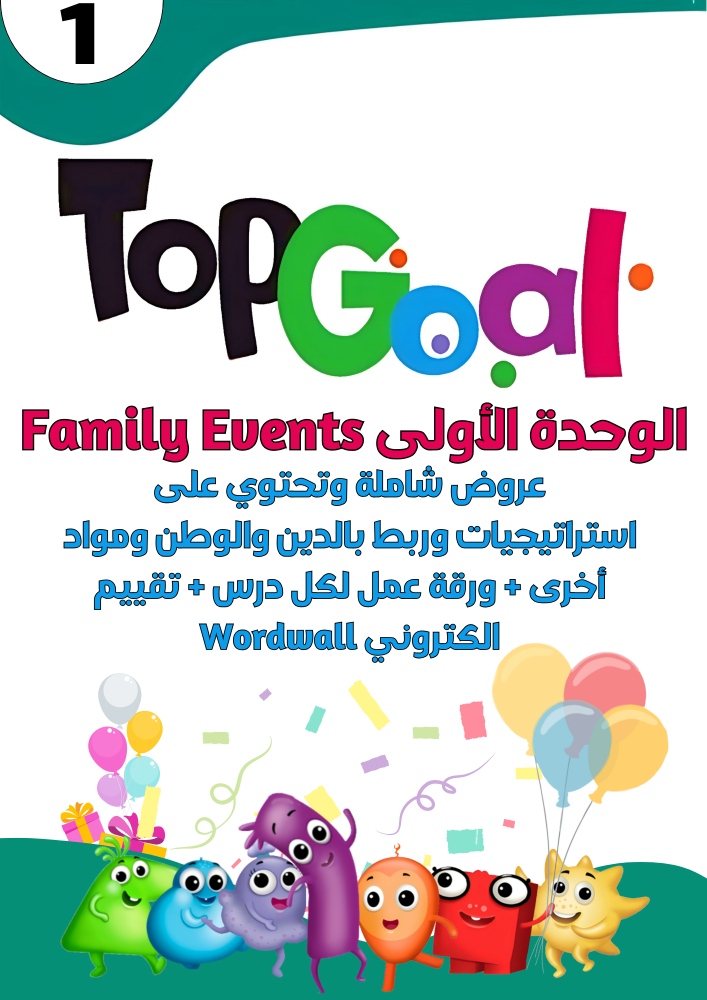 عروض الوحدة الأولى Family Eventsلمنهج Top Goal1 الجزء الأول