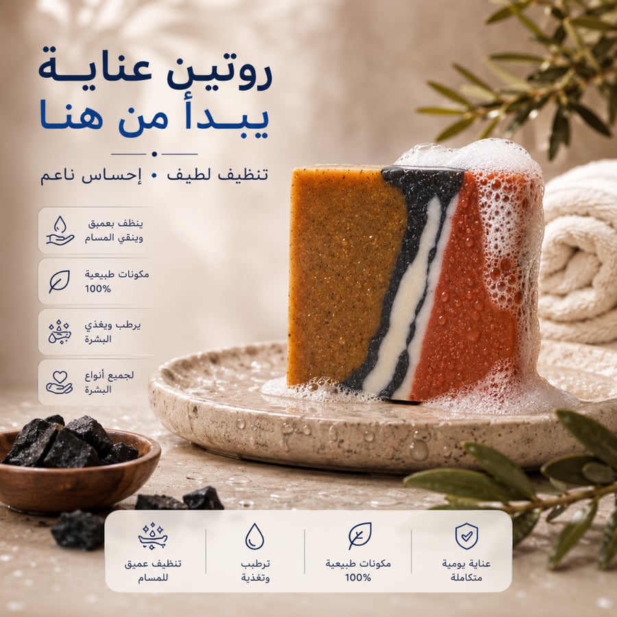 صابون طبيعي للجسم والبشرة والوجه